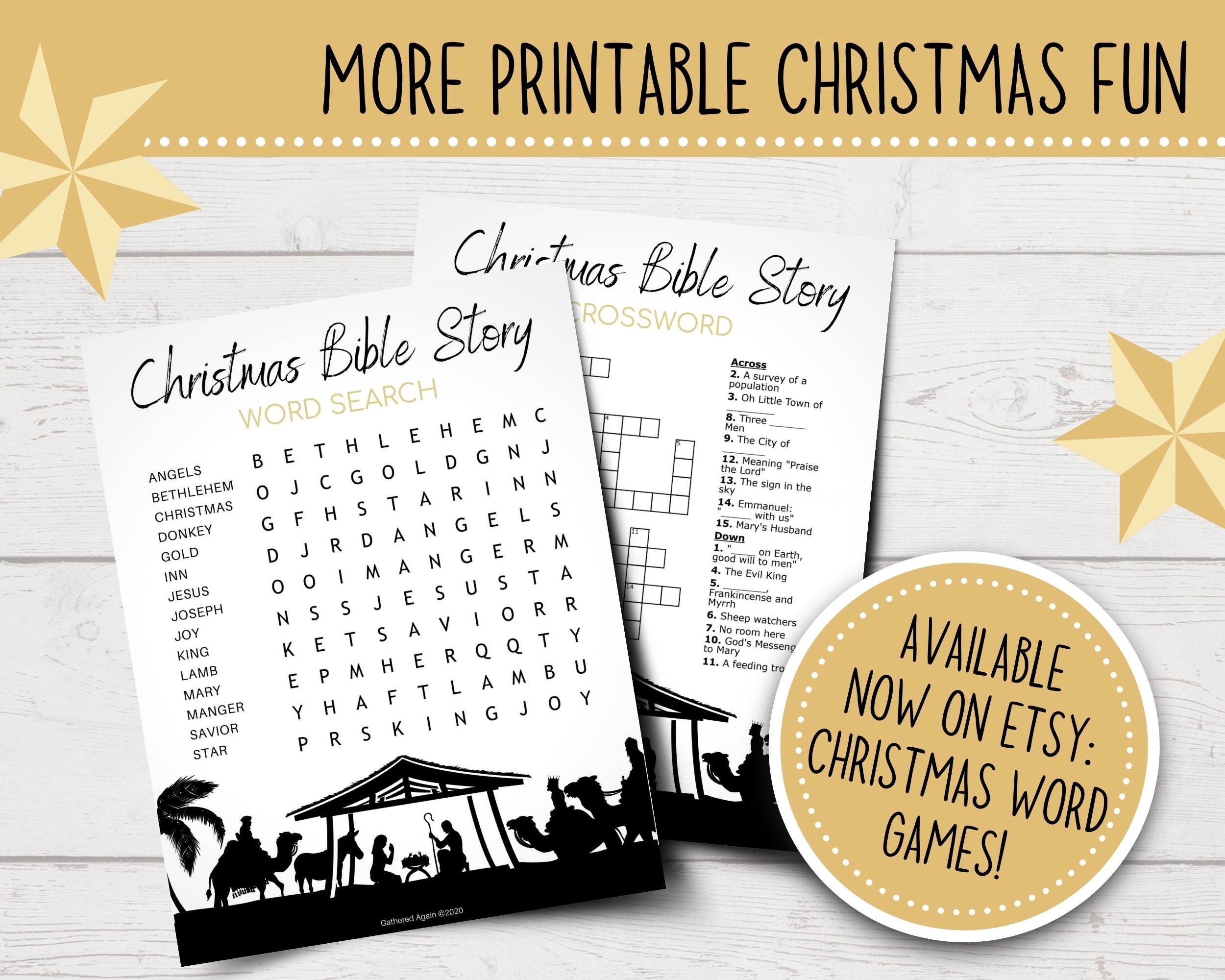 Printable Christmas Bible Trivia Cards Bible Trivia Etsy