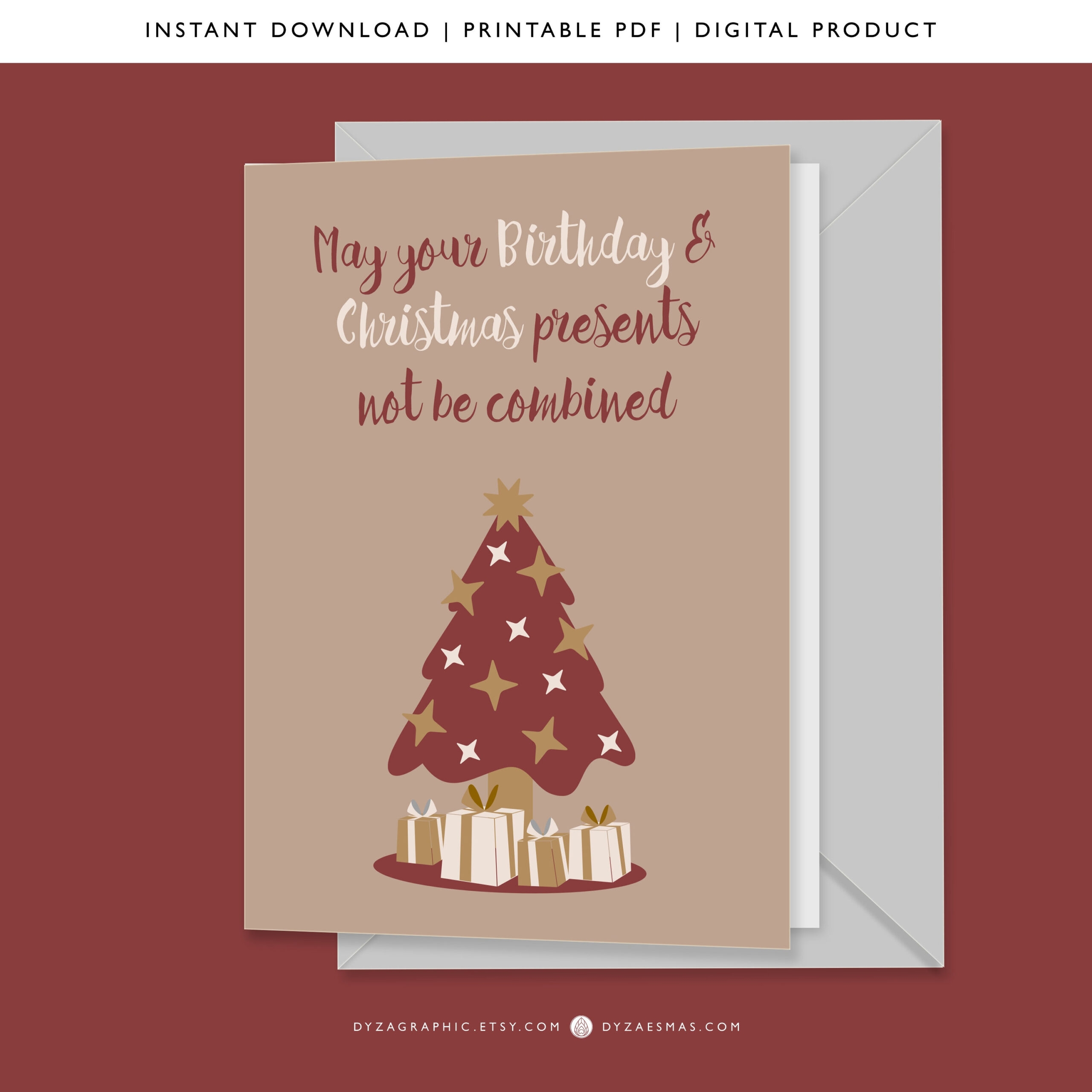 Printable Christmas Birthday Cards