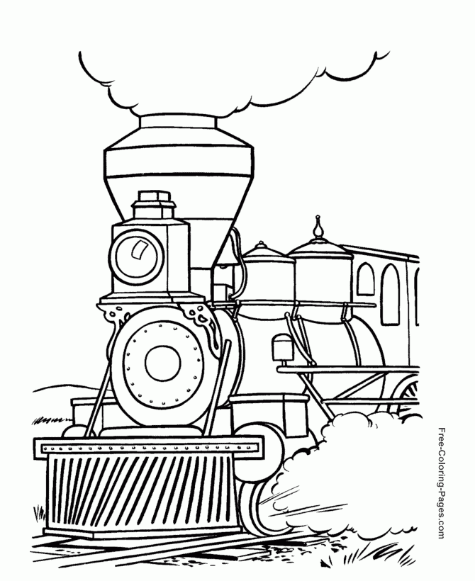 free coloring pages of trains