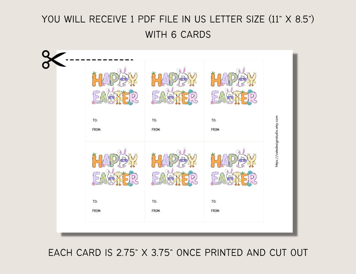 Printable Easter Alphabet Mini Cards Cute Happy Easter Design Easter 
