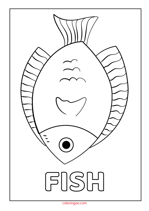 Printable Fish Coloring Page Pdf For Kids