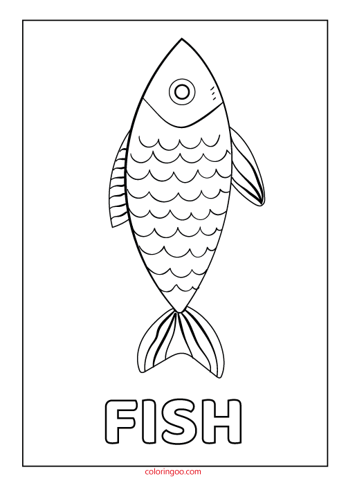 Printable Fish Coloring Page PDF For Kids