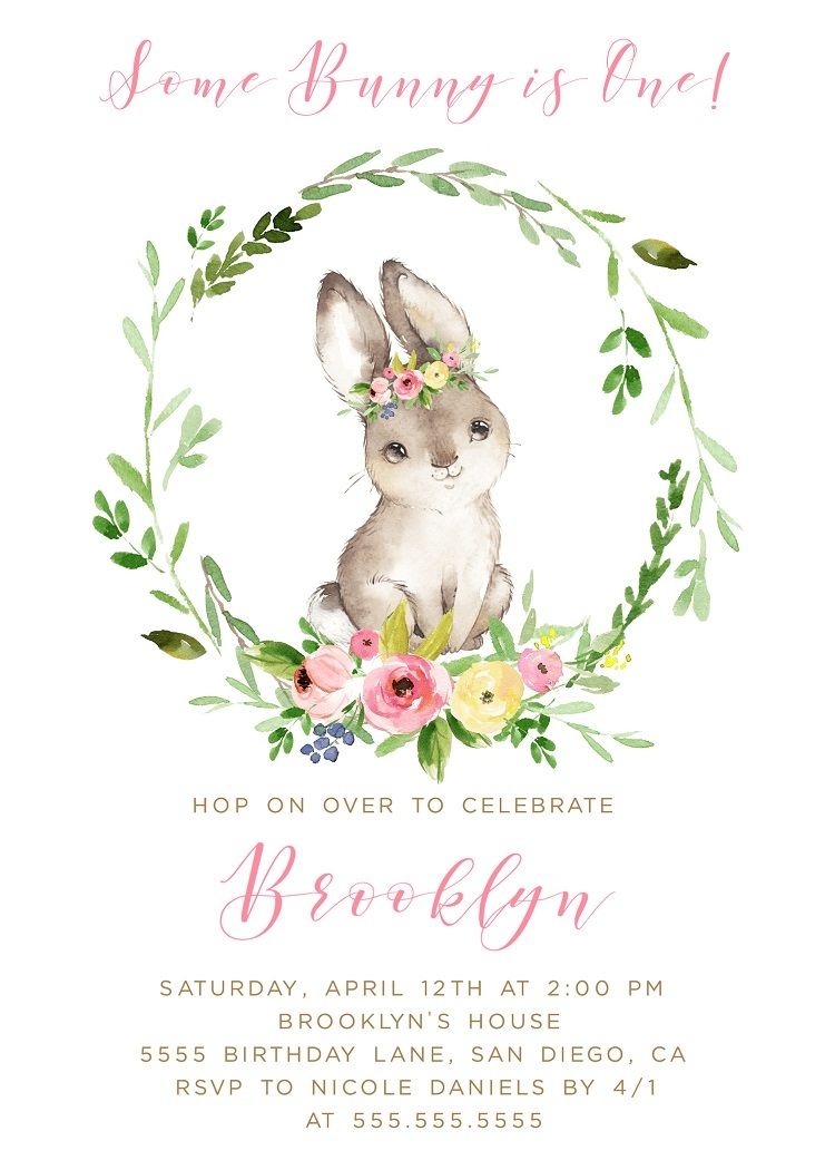bunny birthday invitation template free
