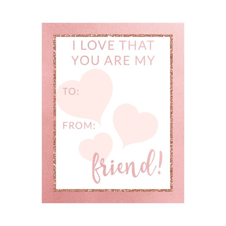 Printable Girl Valentines Day Cards Rose Gold Printable V day Cards