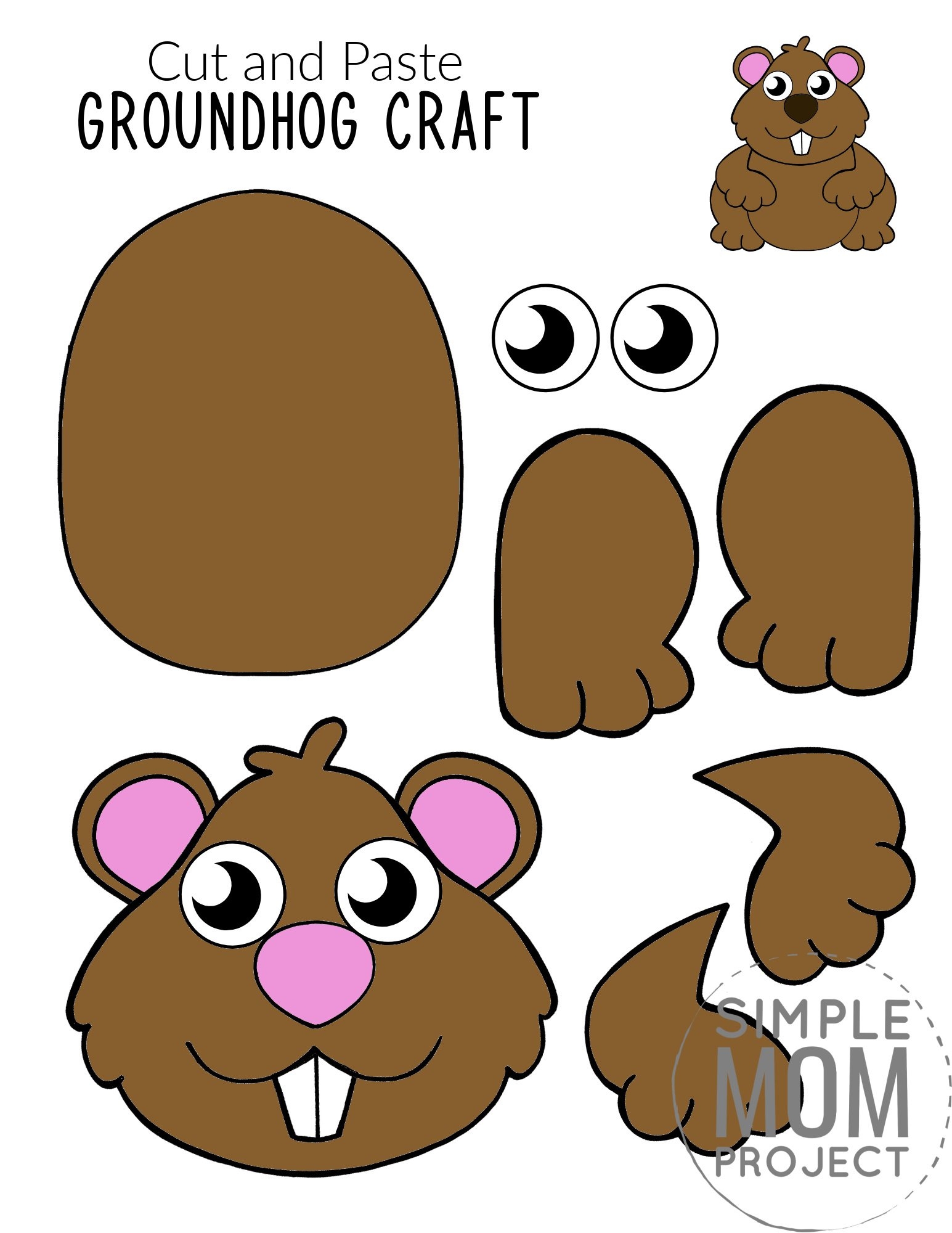 groundhog day crafts for toddlers printable
