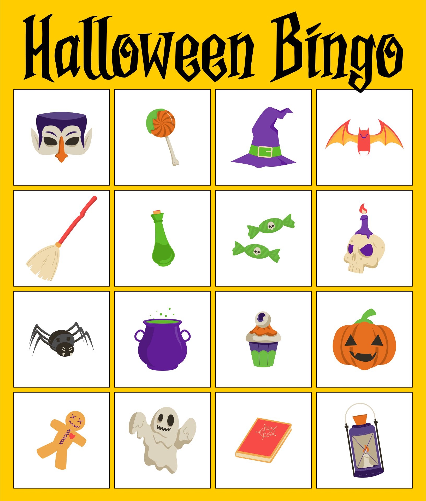 printable bingo halloween cards