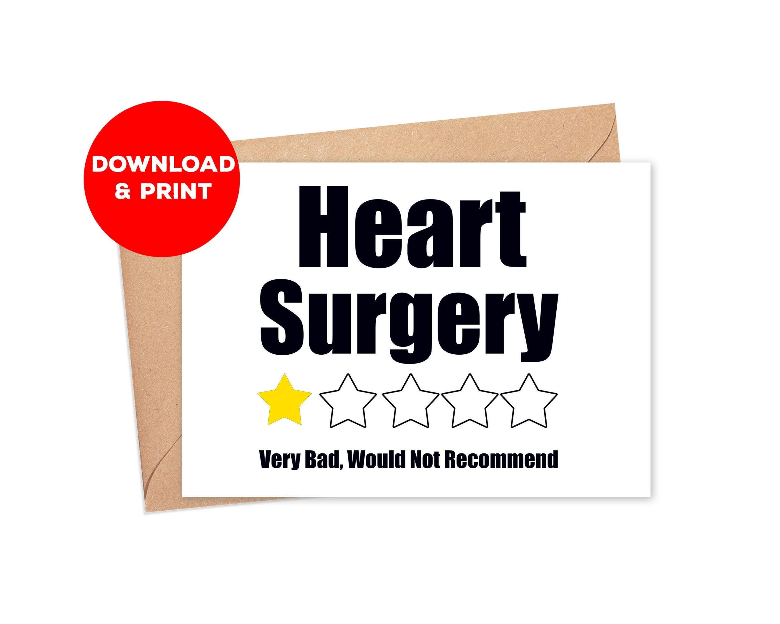 Printable Heart Surgery Card Heart Surgery Card Heart Surgery Gift 