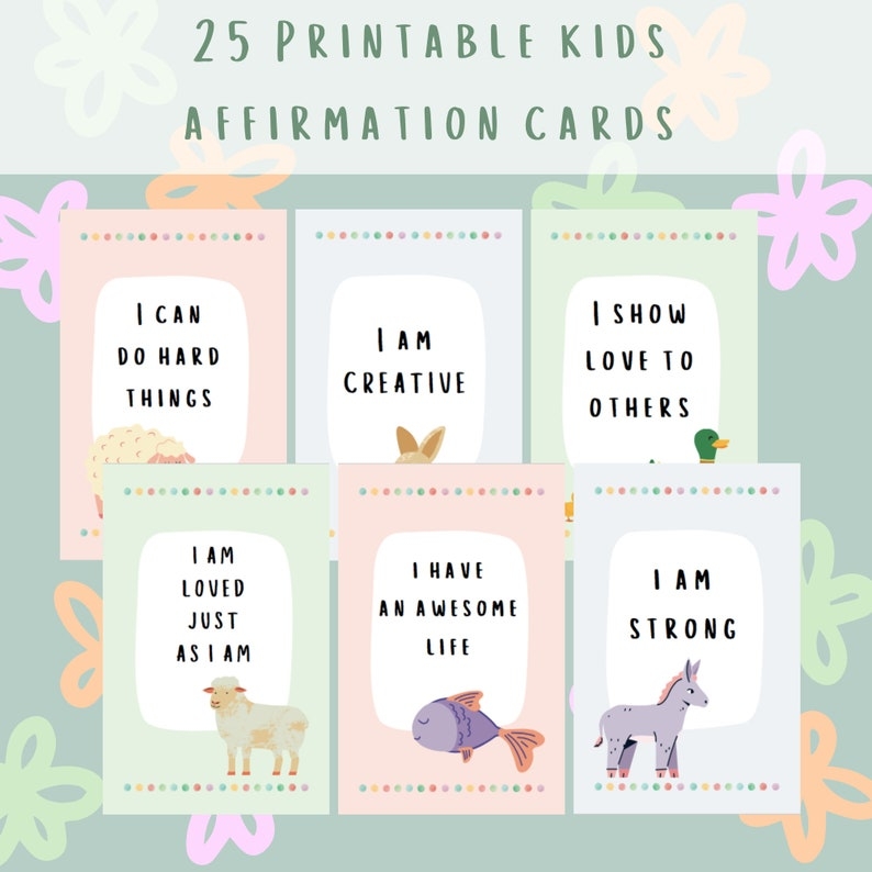 printable affirmation cards for kids