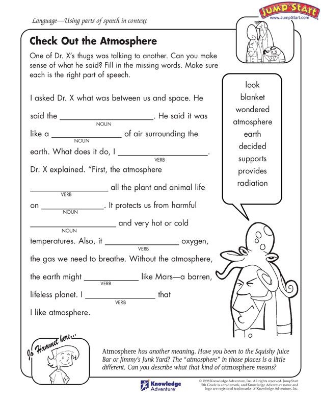 5th grade language arts worksheets