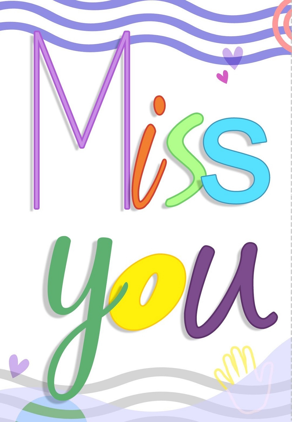 miss you printable cards