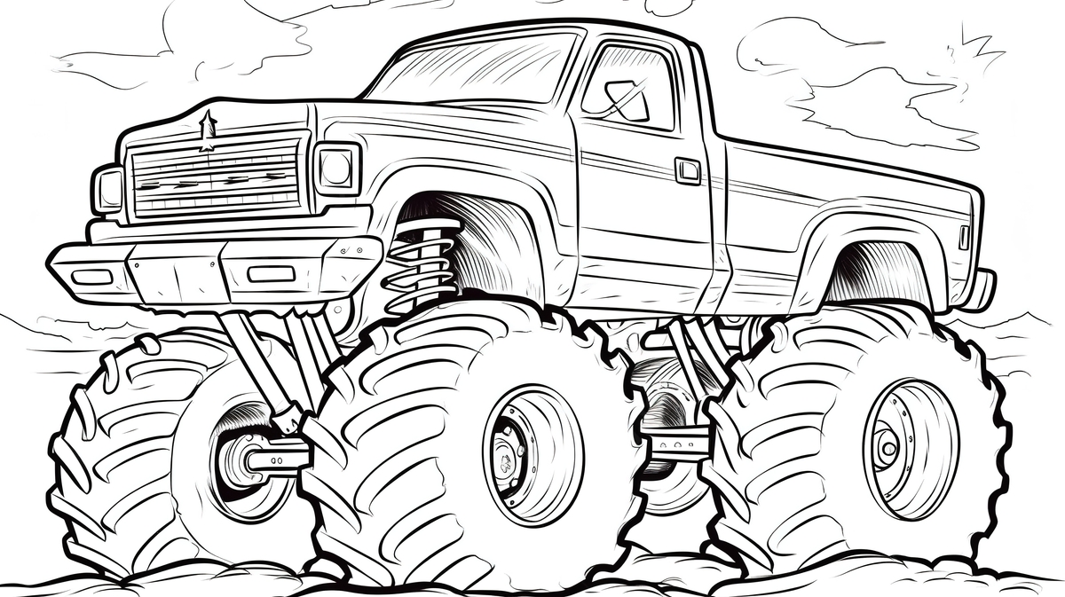monster truck coloring pages printable free