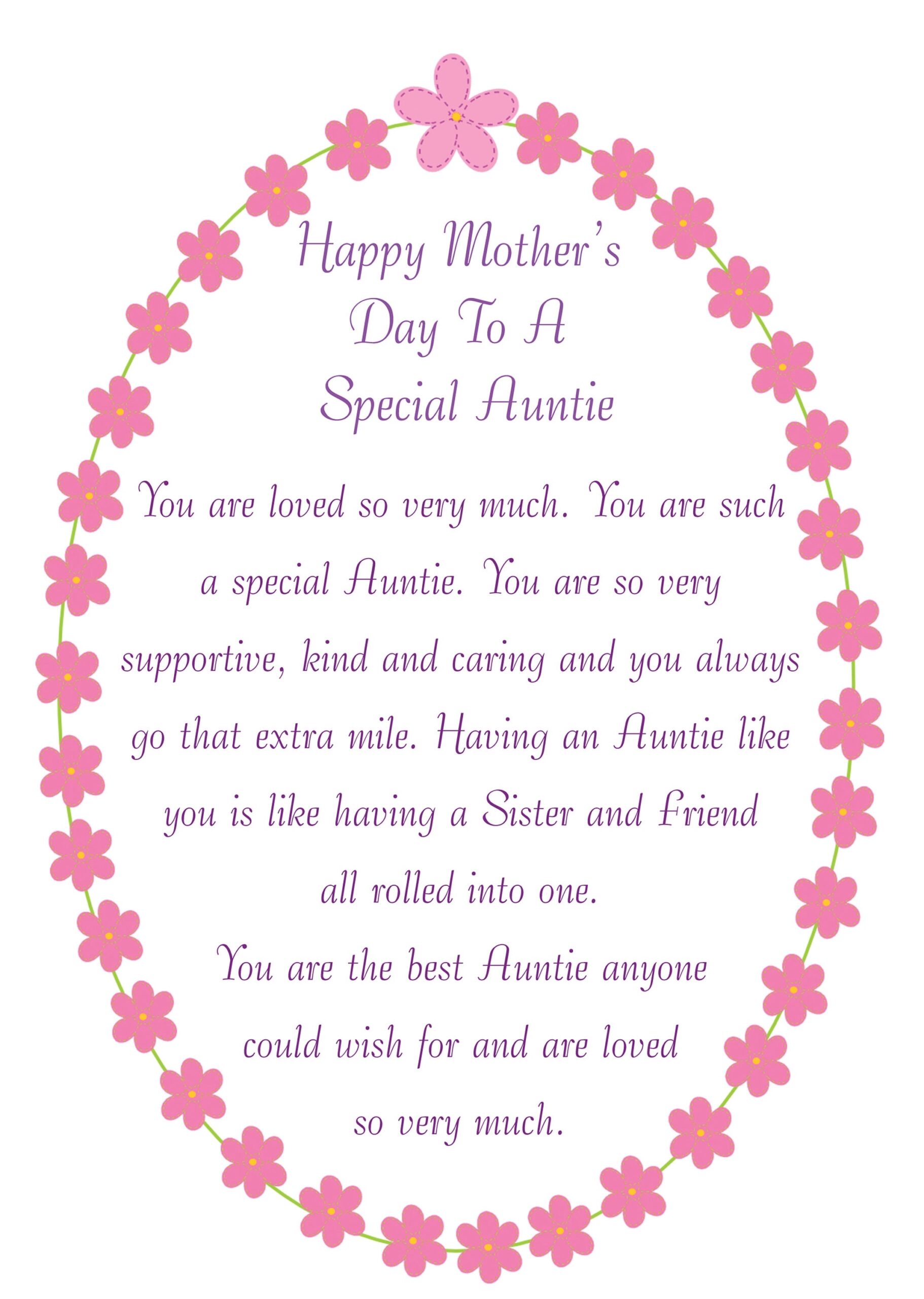 Printable Mother 39 s Day Card For Aunt Printable Word Searches