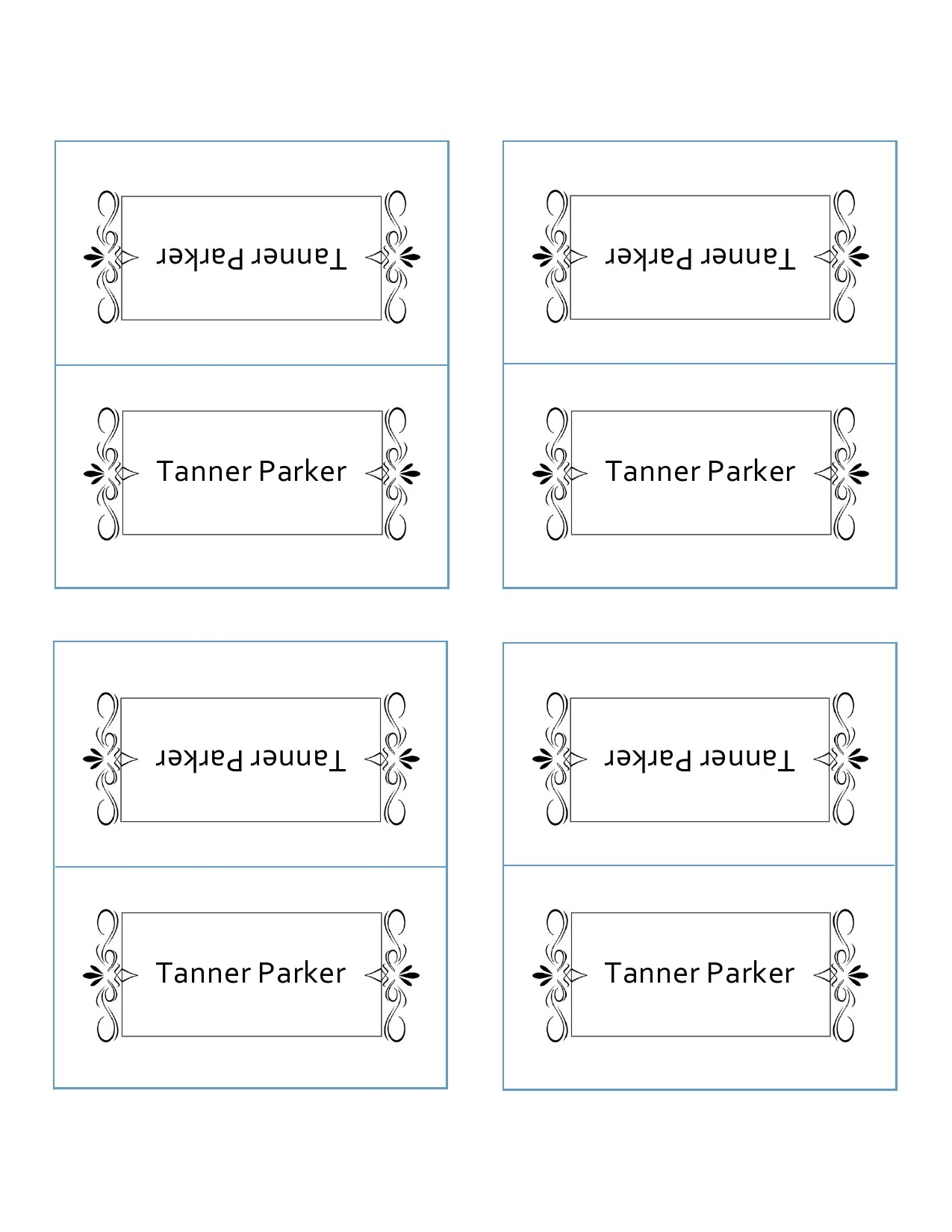 Printable Name Place Card Template Printable Templates