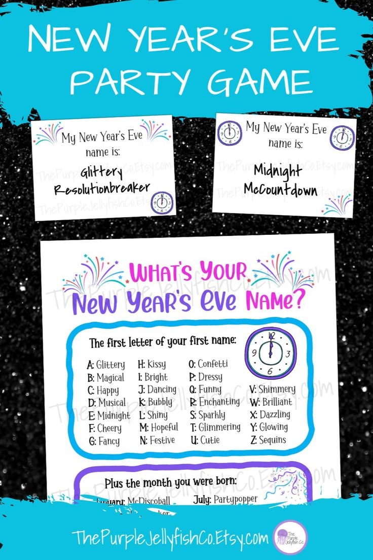 Printable New Years Eve Games For Kids What 39 s Your Name Game Name 