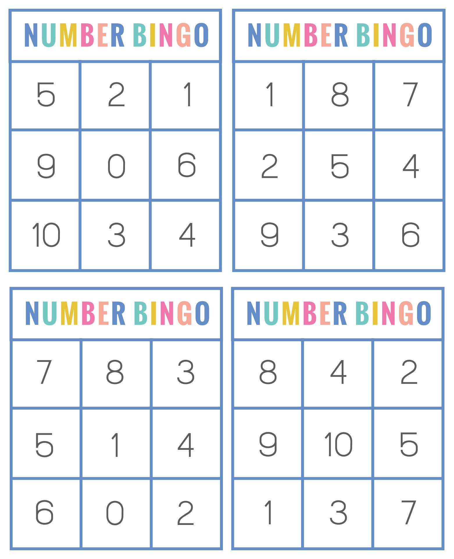 Printable Number Bingo Cards 1 30 Printable Word Searches