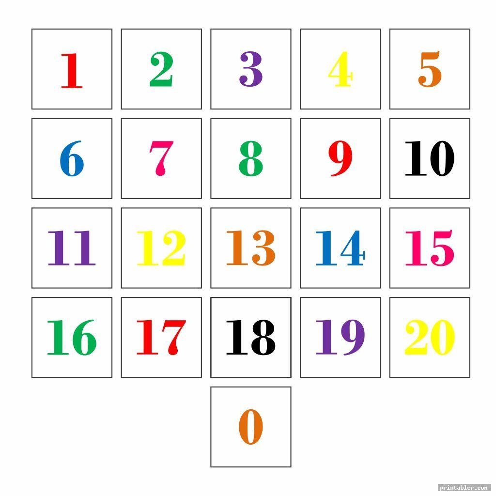 number cards 1-9 printable