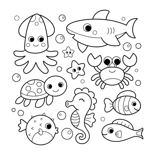 Printable Ocean Animals Coloring Pages For Kids 6630730 49 OFF