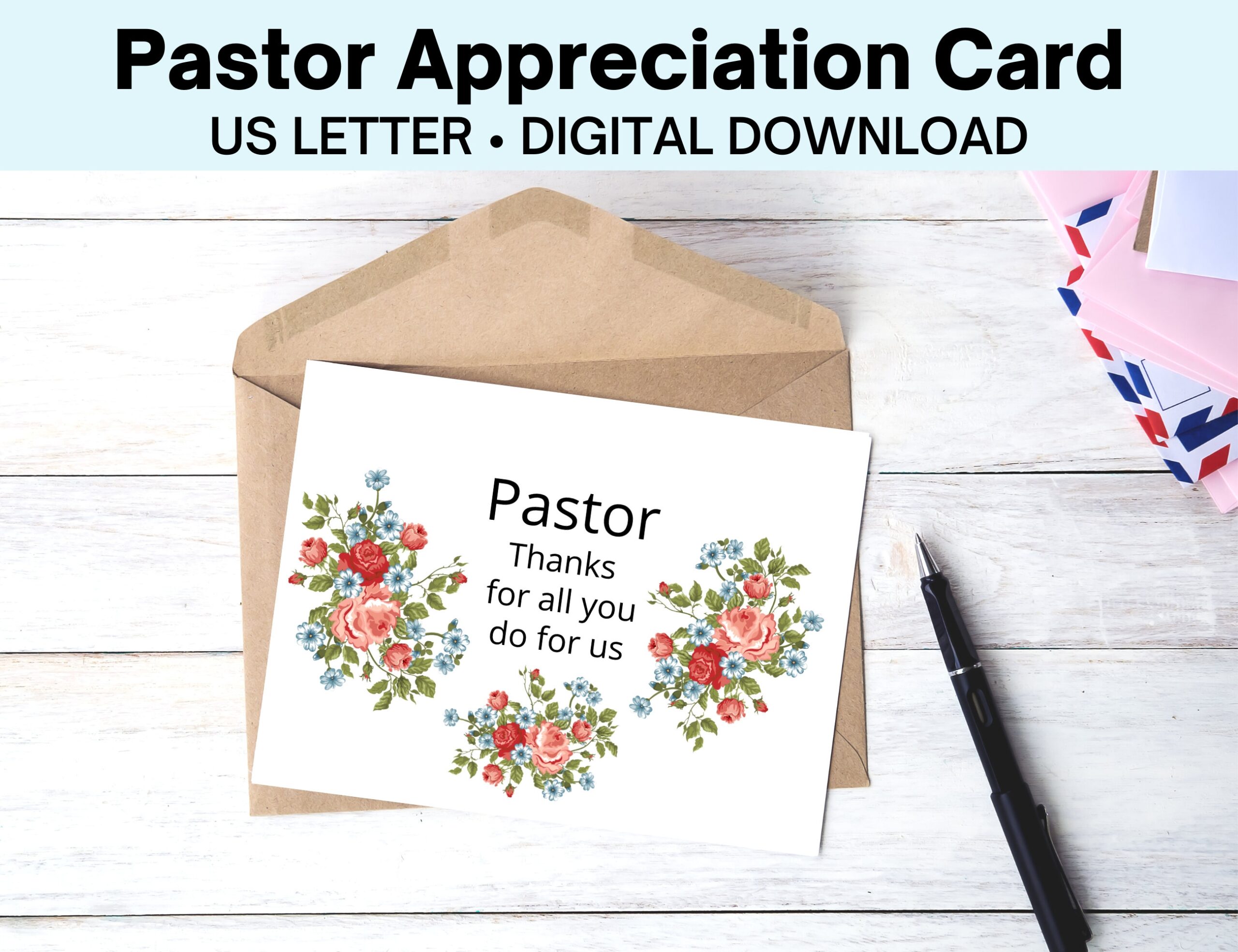 Printable Pastor Appreciation Card Pastor Thank You Card 52 OFF