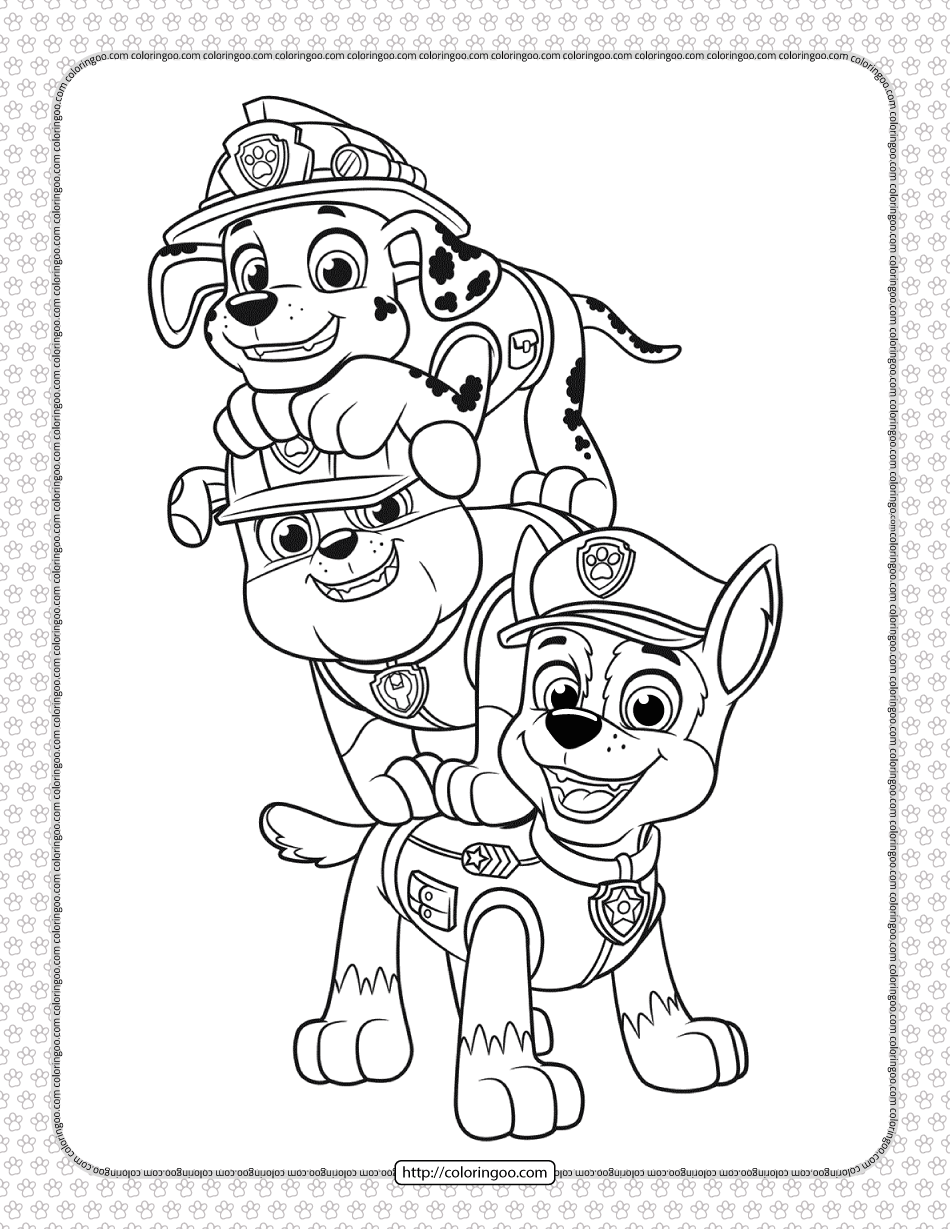 Printable Paw Patrol Color Pages