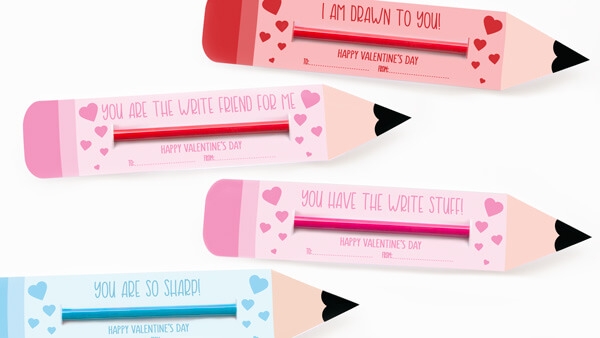 Printable Pencil Valentine Cards The Printables Fairy
