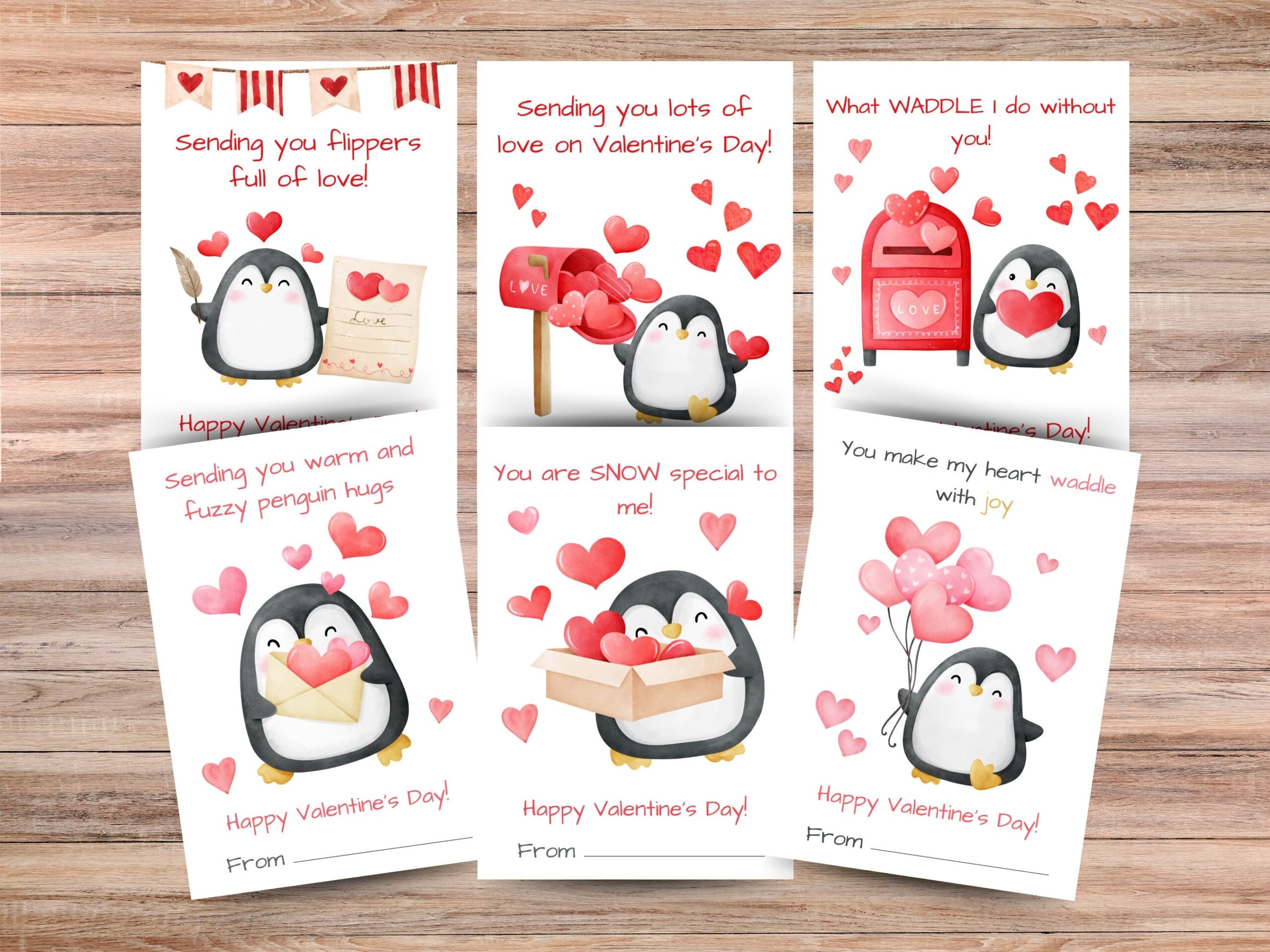 Printable Penguin Valentine Cards Classroom Valentine 39 s Day Cards For 