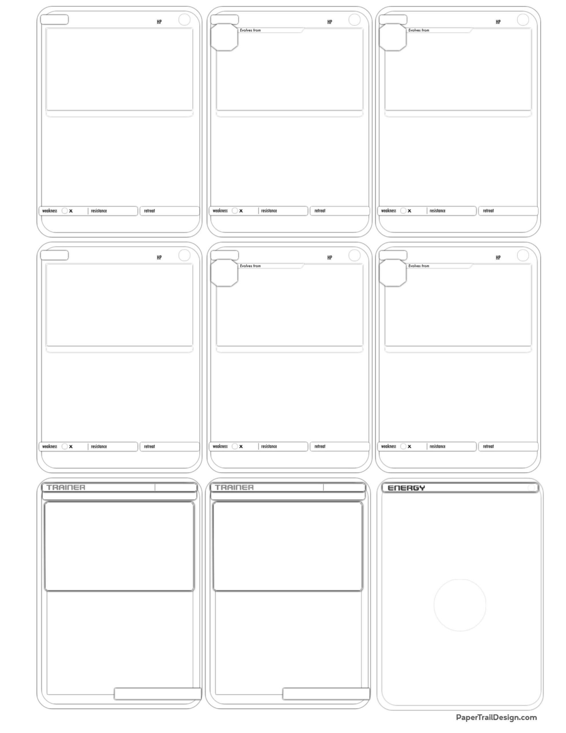 Printable Pokemon Card Template Fillable Form 2023