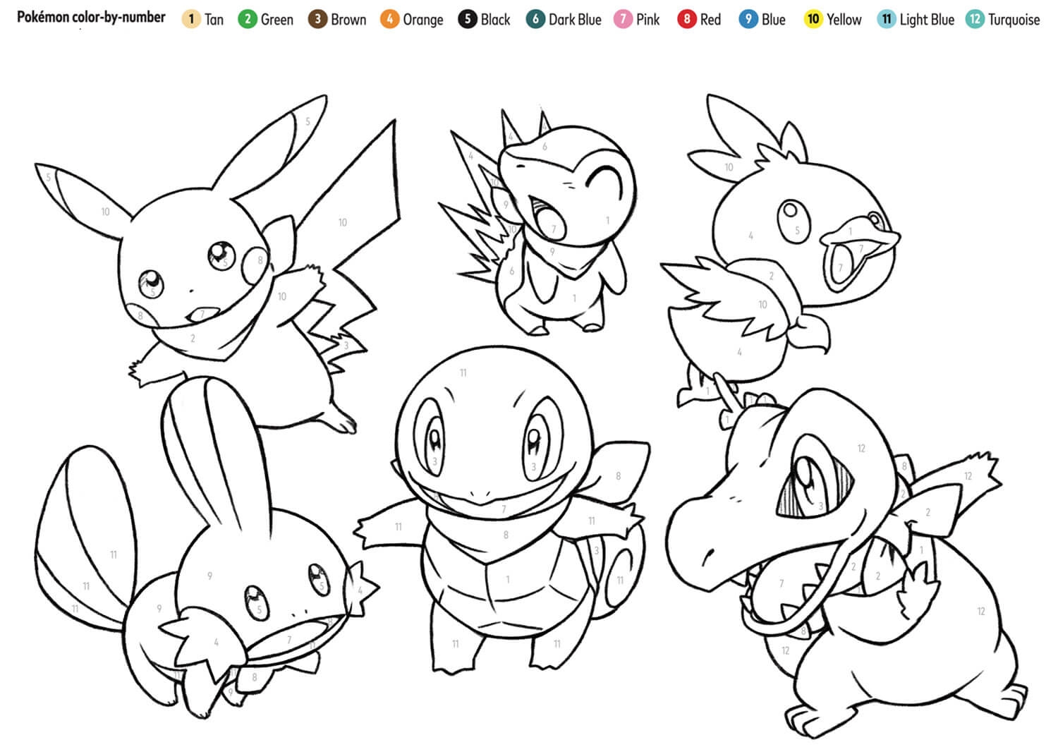 printable pictures to color by number