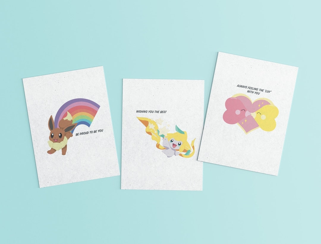 Printable Pokemon Greeting Cards Etsy