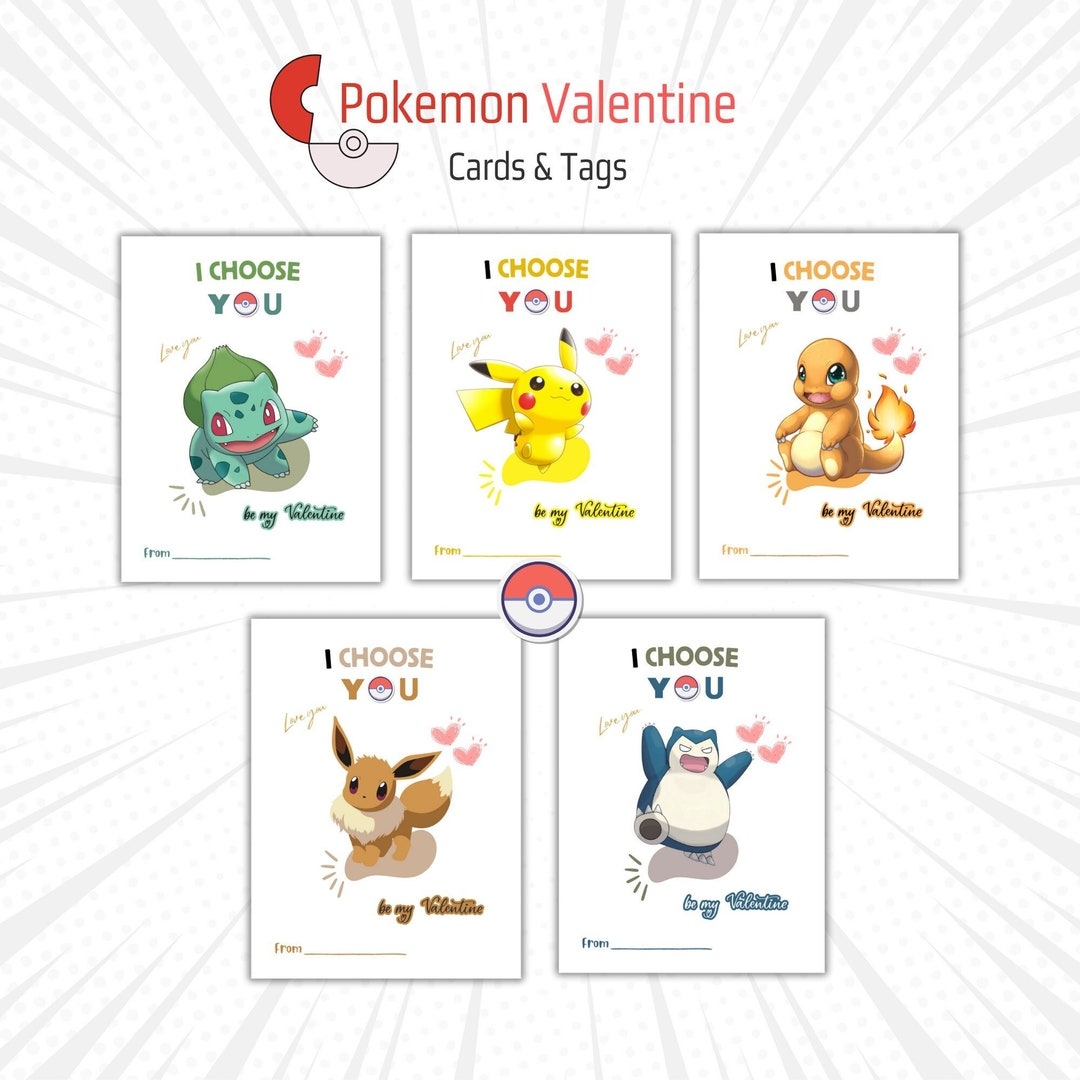 Printable Pokemon Valentine Cards And Tags Pikachu Valentine Kid 