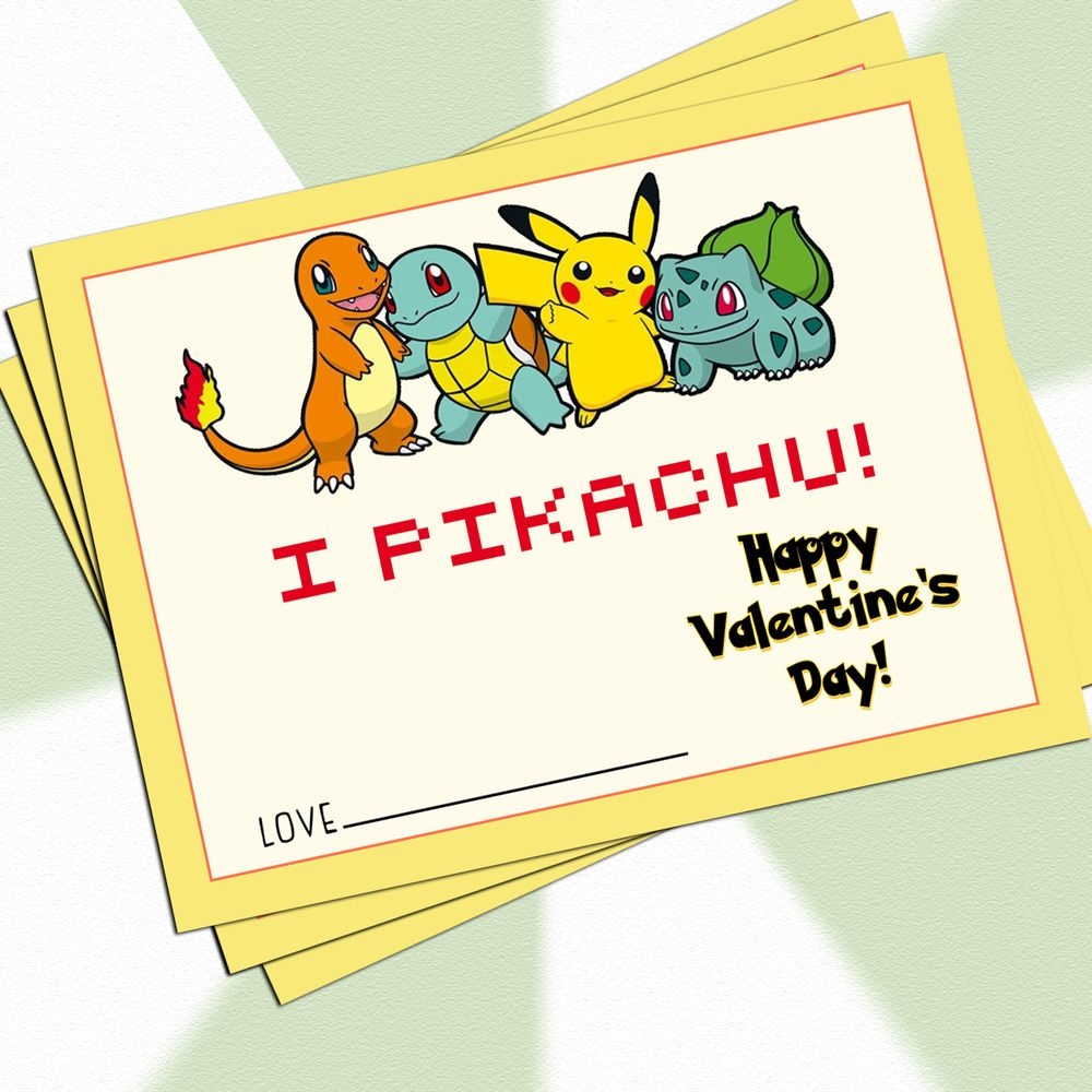 Printable Pokemon Valentine Cards Printable Sight Words List