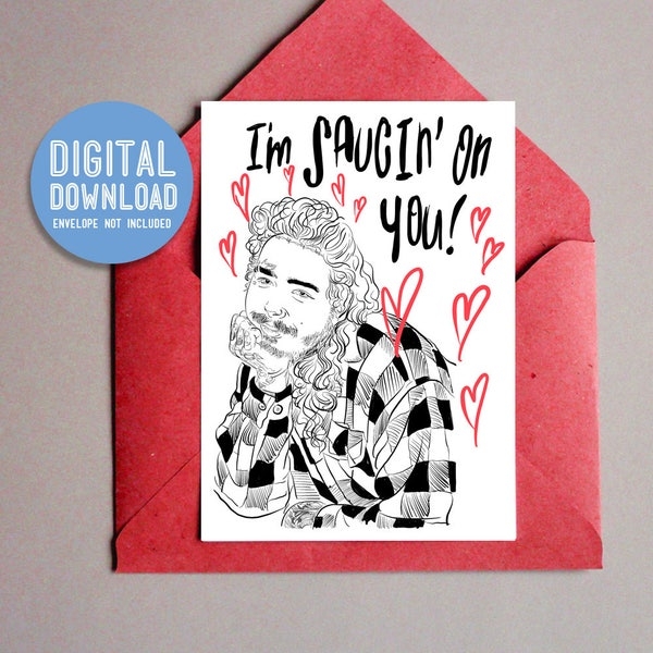 Printable Post Malone Birthday Card Etsy