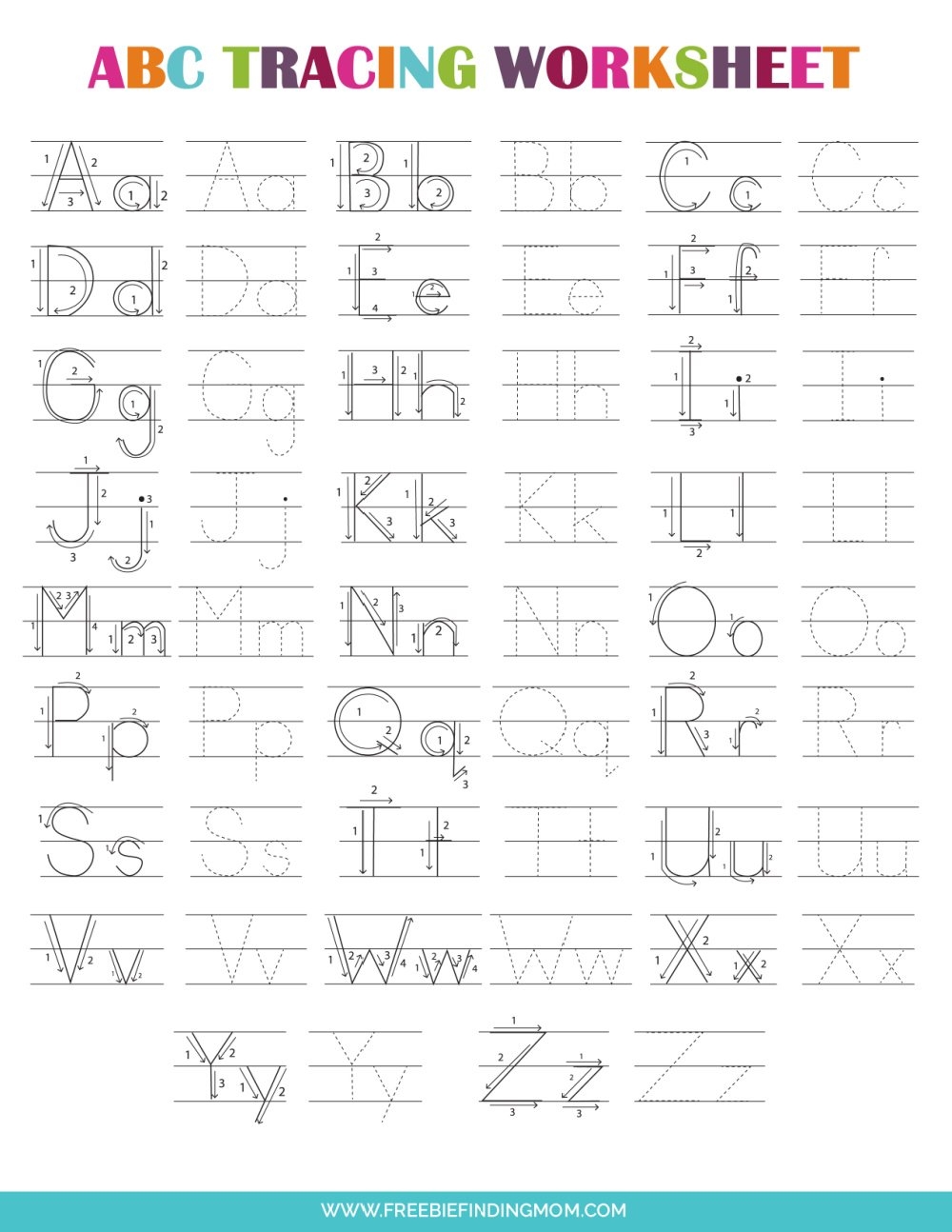 free printable alphabet worksheets for nursery pdf