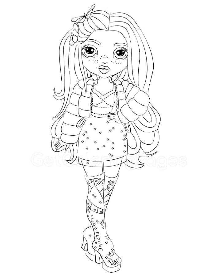 Printable Rainbow High Poppy Rowan Coloring Page Free Download And 