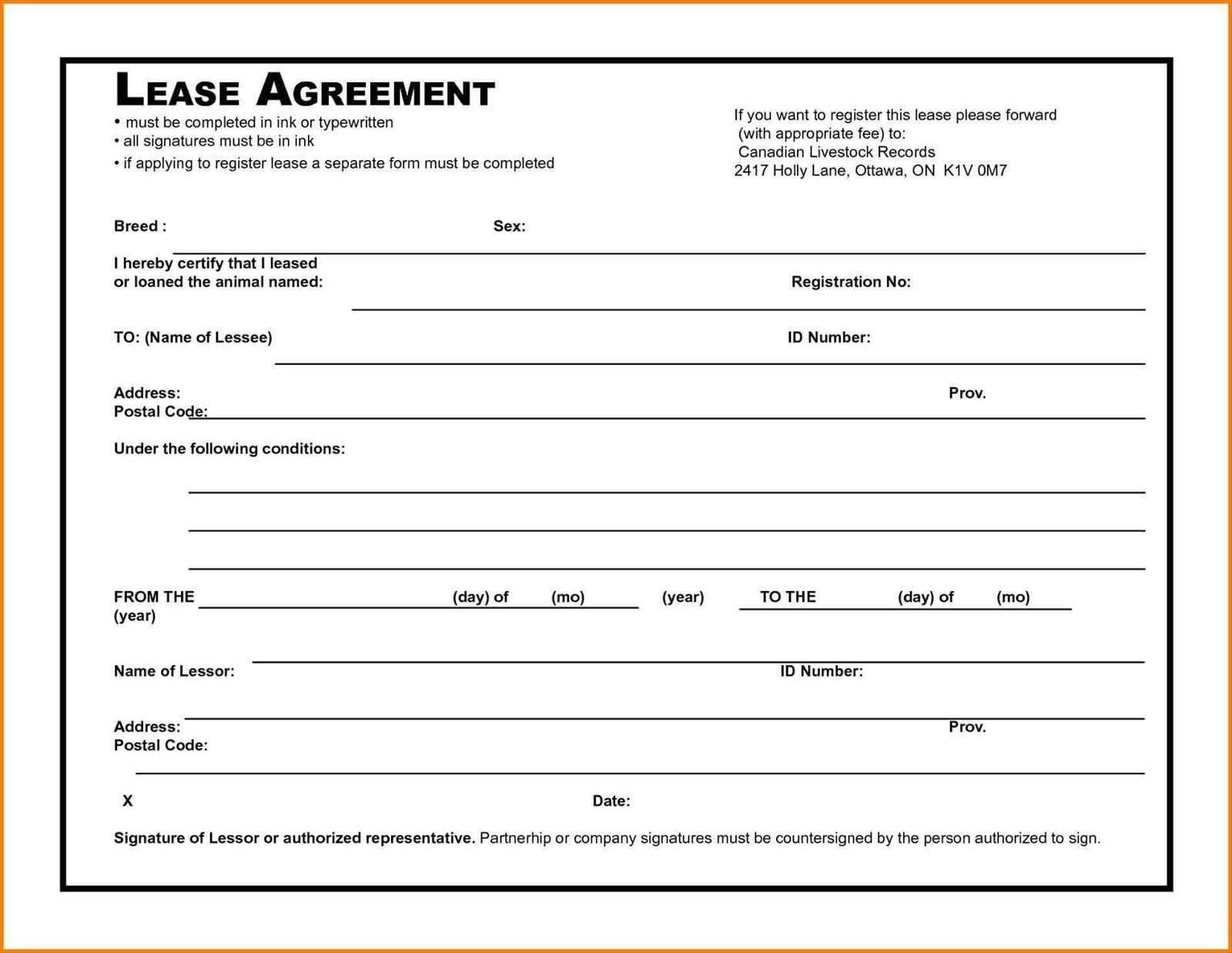 printable rental agreement template free