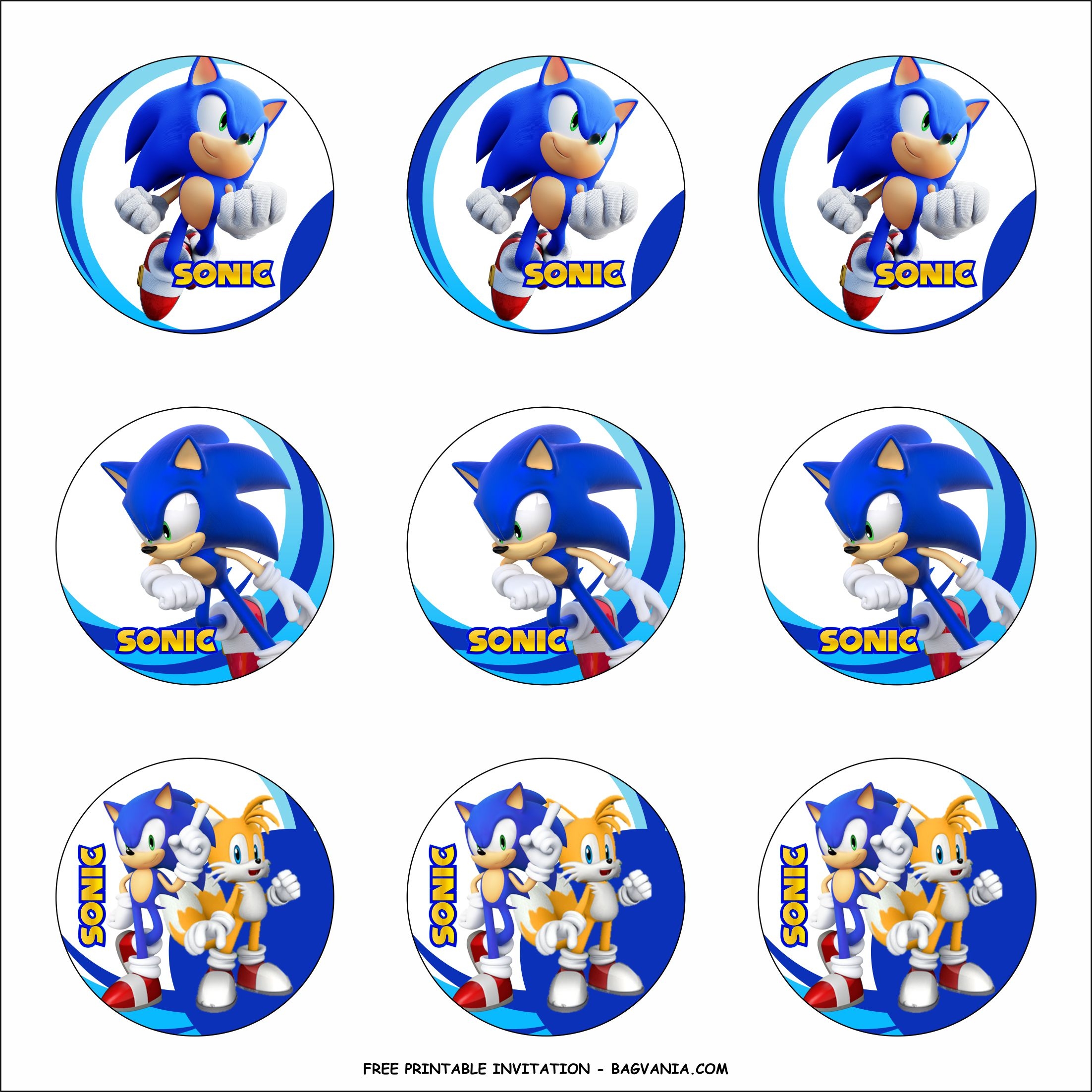 Printable Sonic Cake Topper