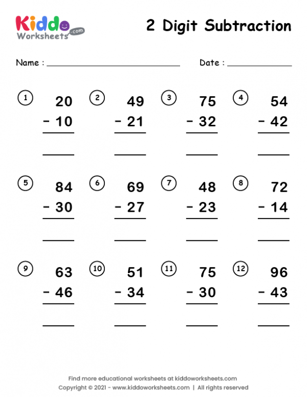 free printable subtraction worksheets