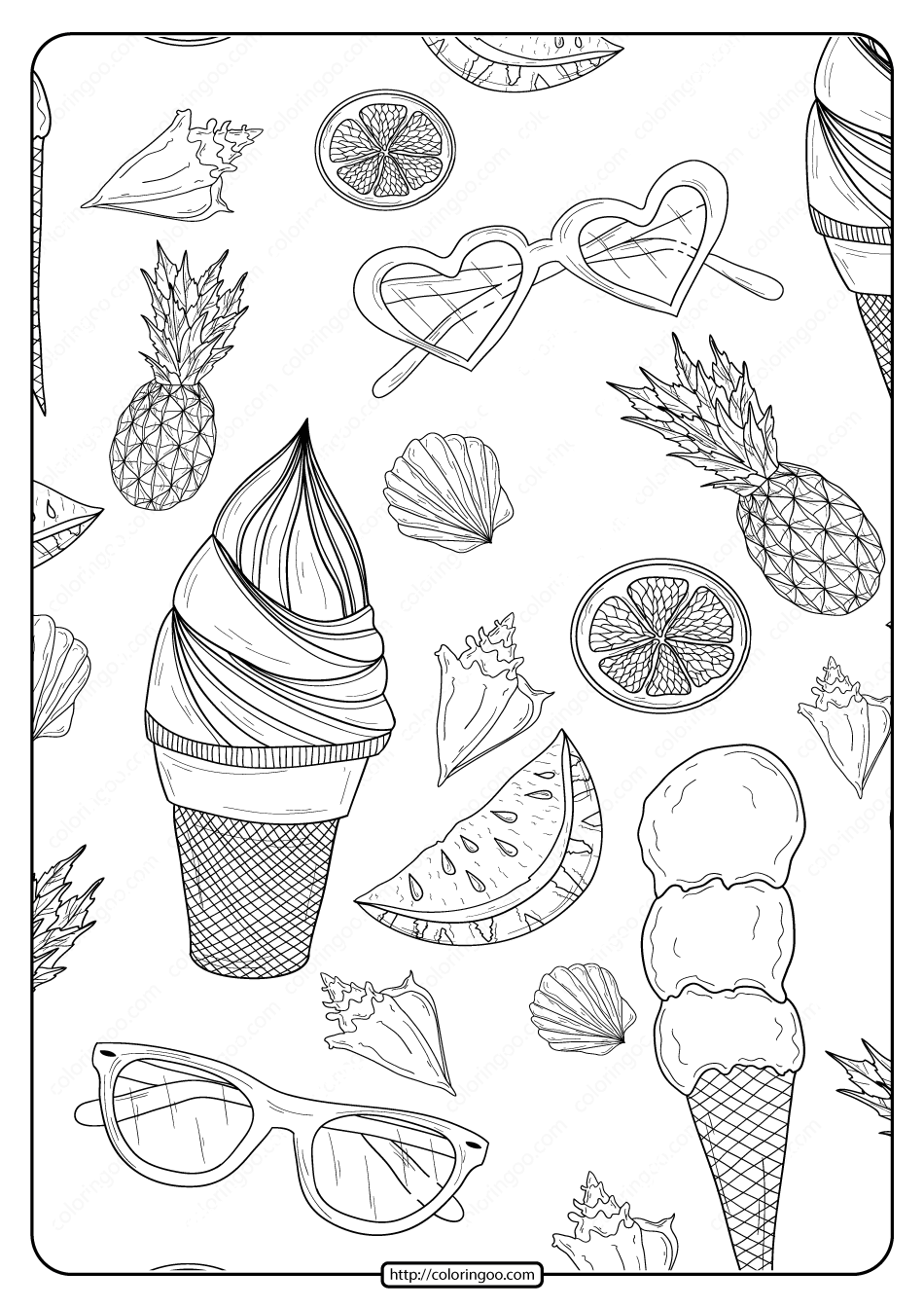 Printable Summer Coloring Pages Pdf Nfcleo
