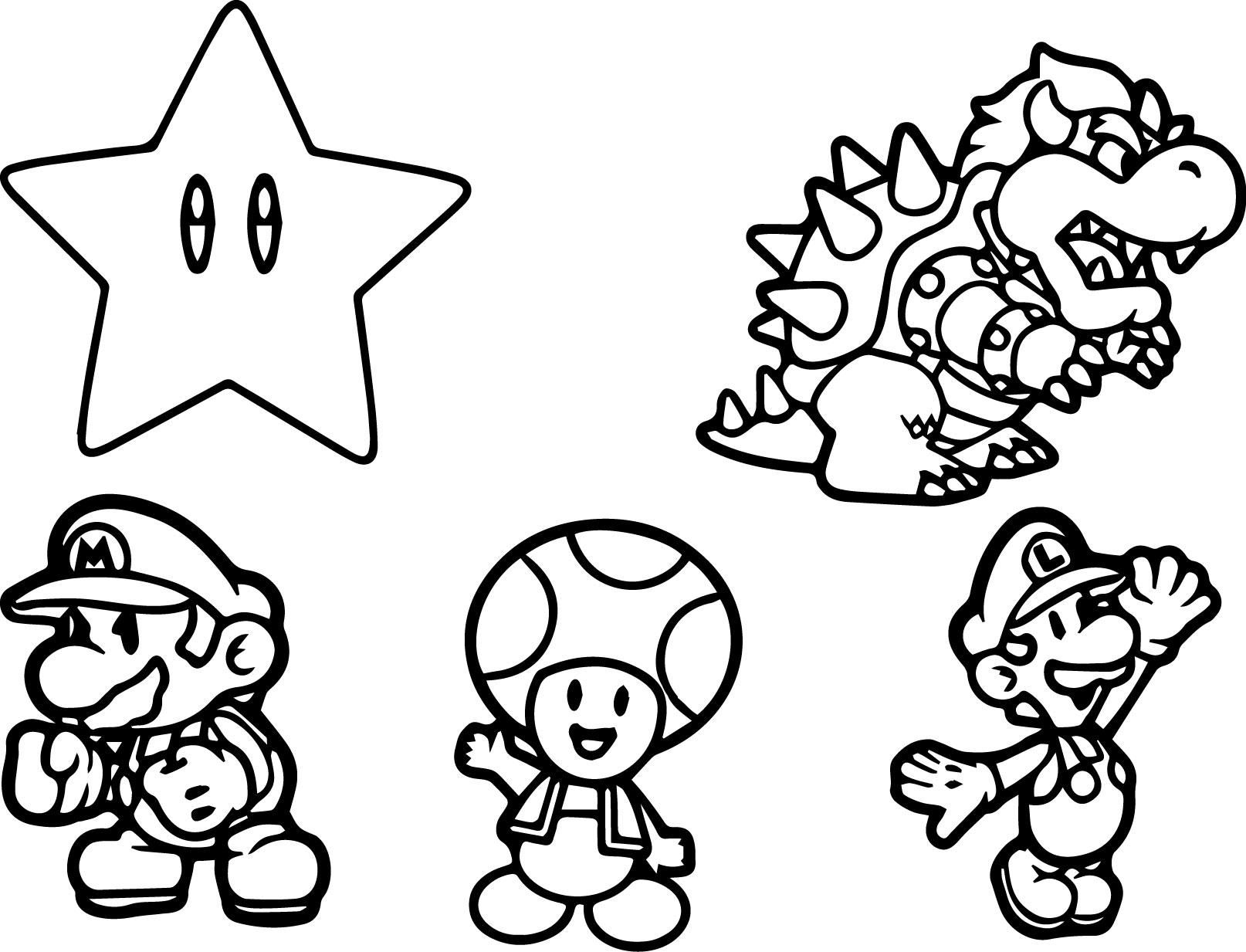 Printable Mario Characters Coloring Pages