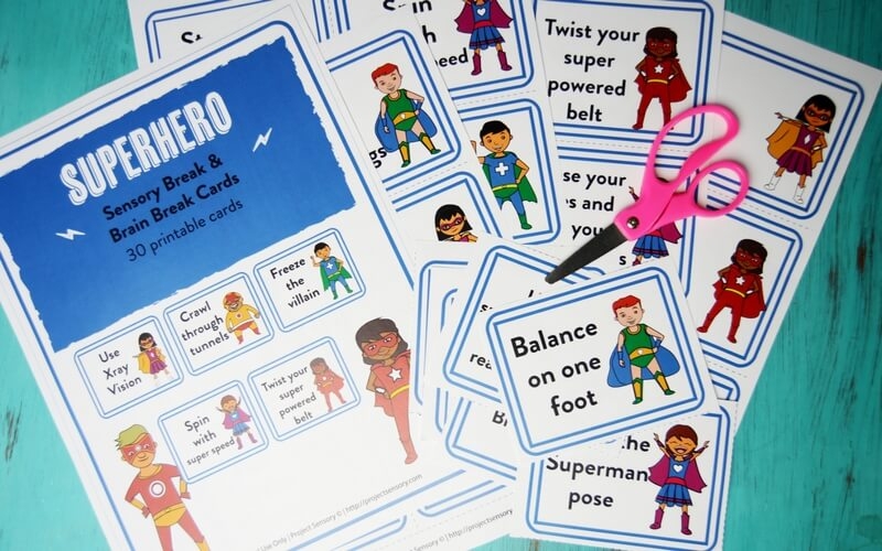 Printable Superhero Brain Break Cards The Superkids Activity Guide