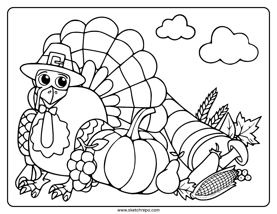 free printable thanksgiving color page