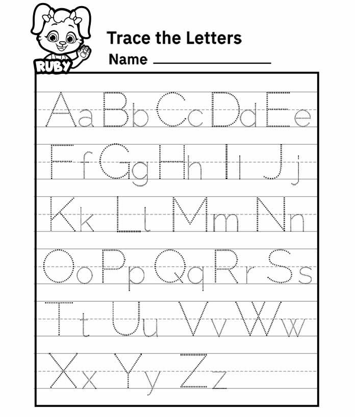 free printable tracing alphabet worksheets