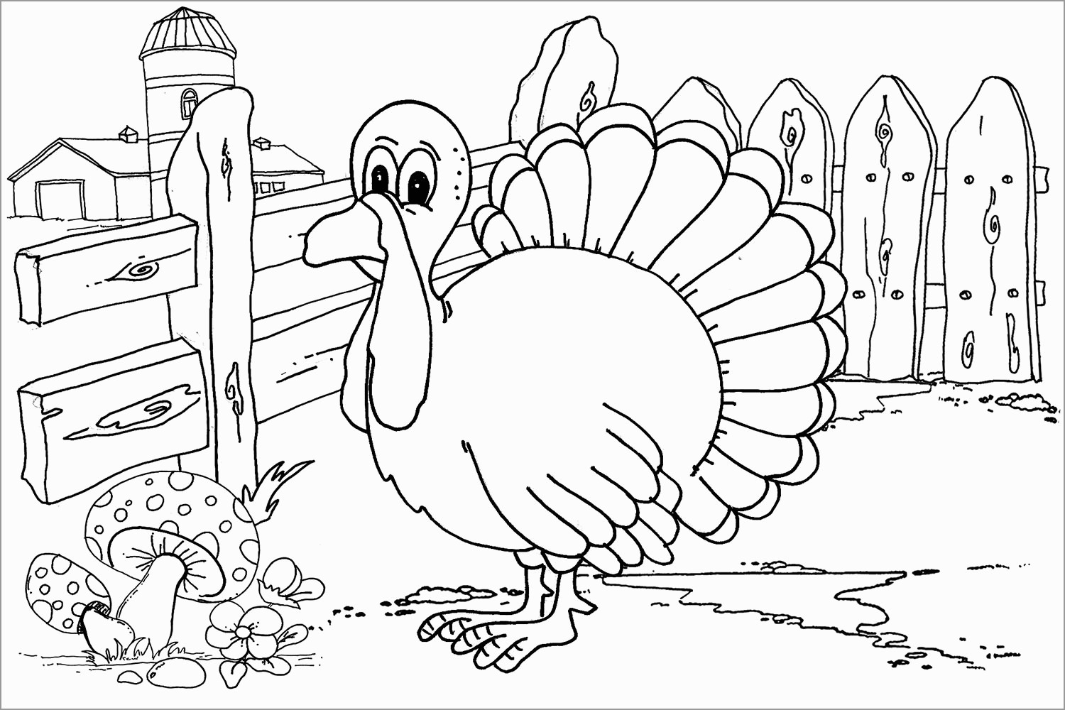 Printable Turkey Coloring Pages For Kids ColoringBay