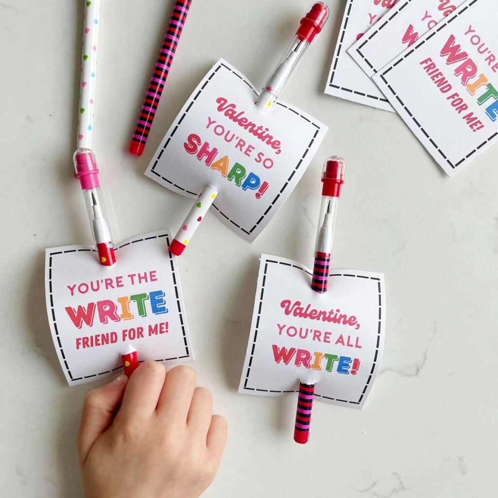 Printable Valentine Cards With Pencils Busy Toddler