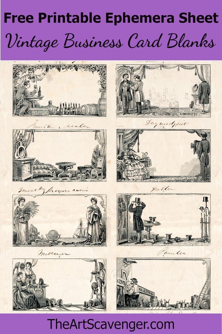 Printable Vintage Business Card Blanks