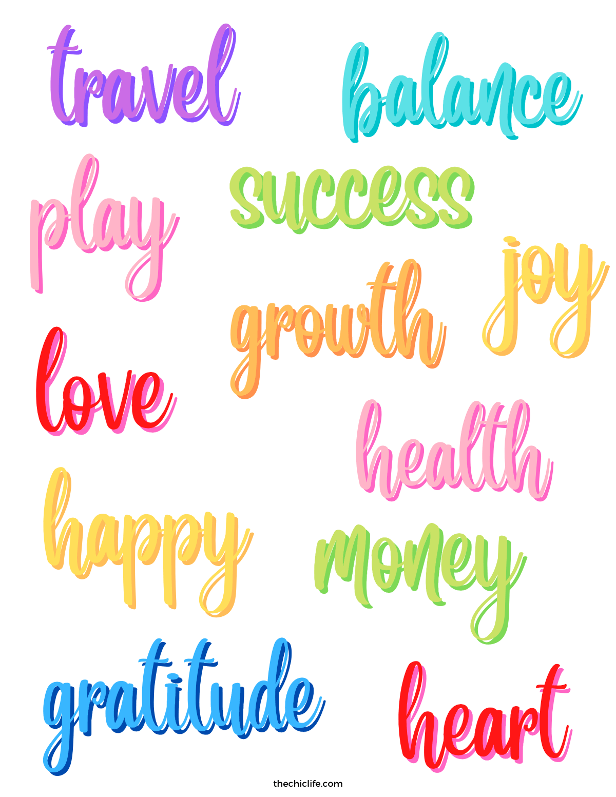 printable pictures with words