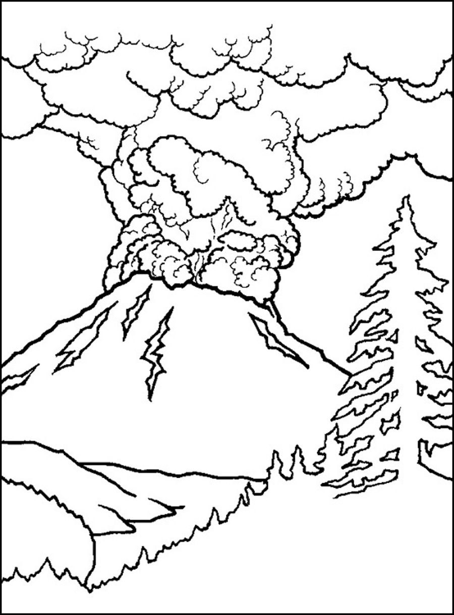 Printable Volcano Coloring Pages Coloring Home