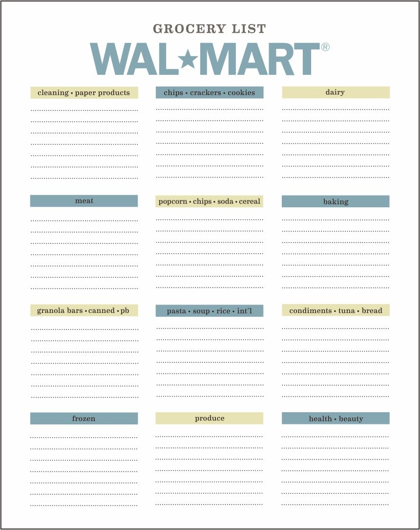 Printable Walmart Grocery List Printable JD