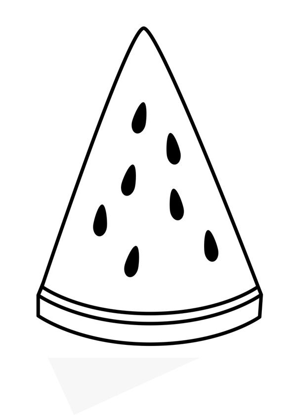 Printable Watermelon Slice Coloring Page Fruit Coloring Pages
