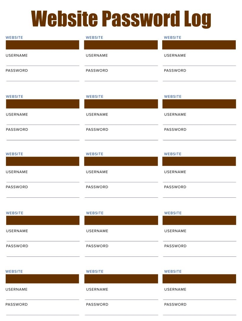 Printable Website Password Form Printable Forms Free Online