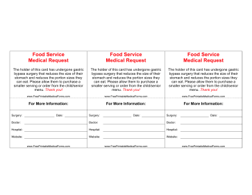 Printable Weight Loss Surgery Wallet Card